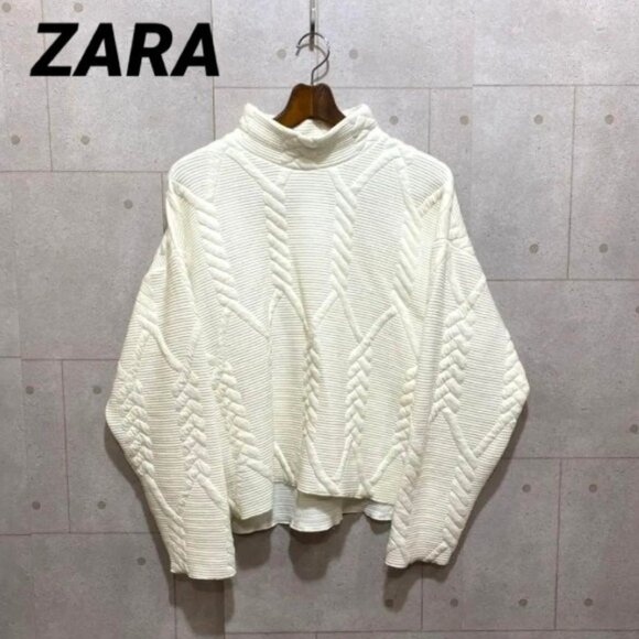 Zara Tops - Zara knit white cable top white women's size M 4770/008/712